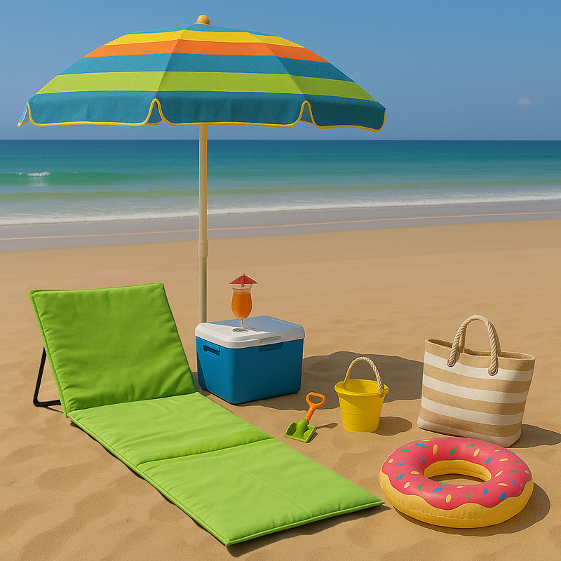 Ležaljka sklopiva za plažu 150x52cm zelena LP-720000Z