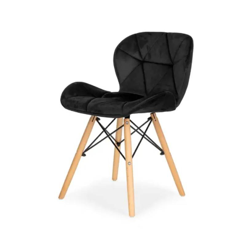 Trpezarijska plišana stolica crna Freja Lemon 25-KS011