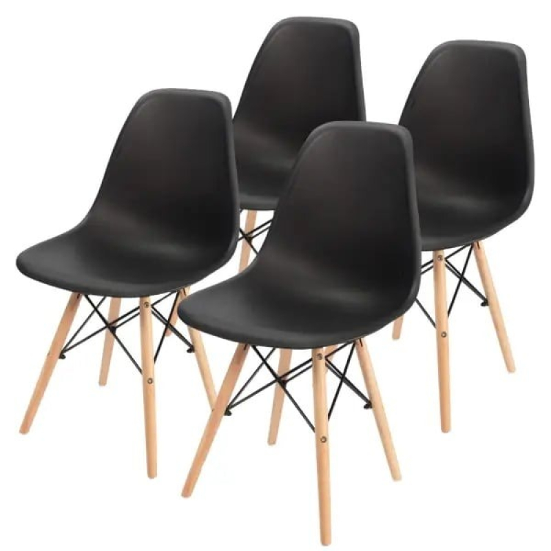 Set plastičnih trpezarijskih stolica 4 kom Aurora crna Lemon 25-KS006SET